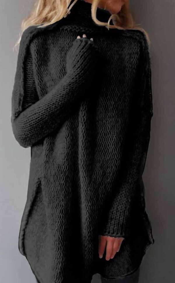 Heaps Collar Three-needle Craft Long-sleeved Sweater - Image 4