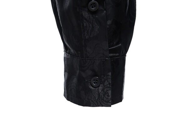 Men's Fashion Rose Print Long Sleeve Shirt - Image 7