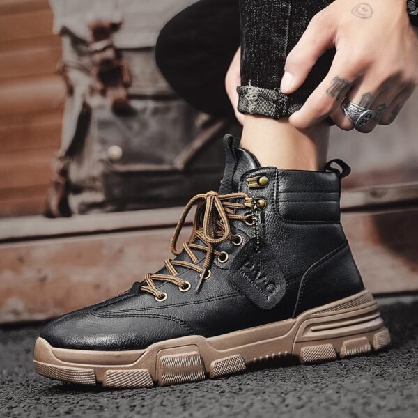 Fashionable Men High Top Tooling Boots - Image 2