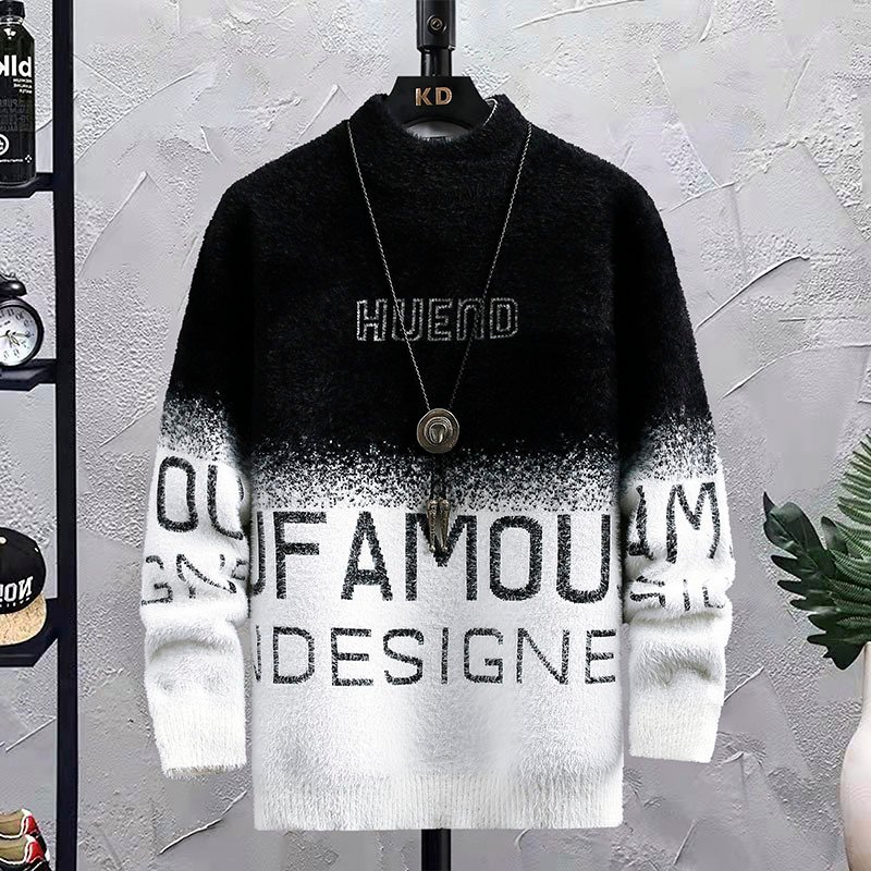 Men's Half Turtleneck  With Fleece Thickened Sweater