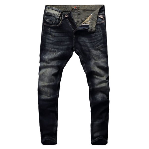 European And American Fashion Frayed Slim-fit Men's Jeans - Image 4
