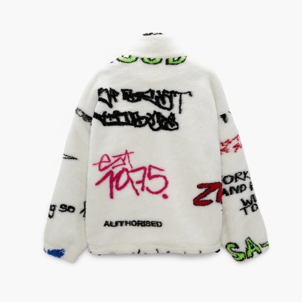 Men's Lamb Wool Printed Fleece Jacket - Image 5