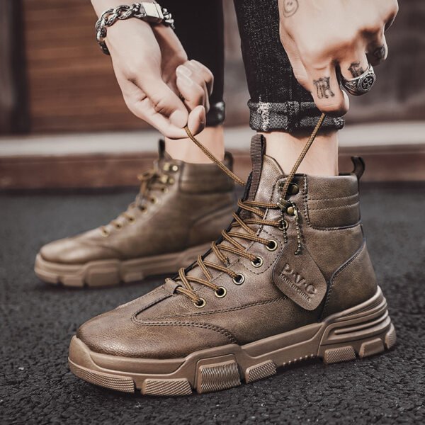 Fashionable Men High Top Tooling Boots - Image 3