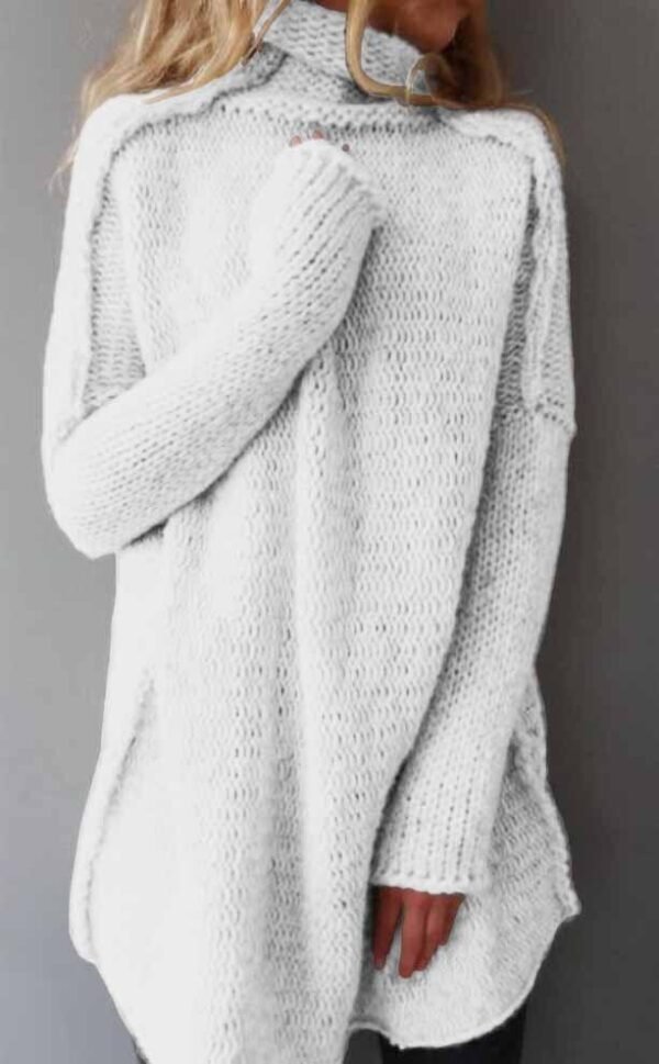 Heaps Collar Three-needle Craft Long-sleeved Sweater - Image 3