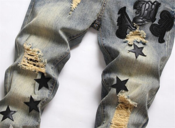 Summer Street Men's Jeans Embroidered Cotton - Image 4