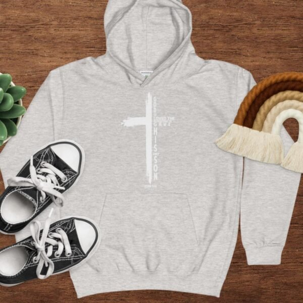 Christian Cross Printed European And American Plus Velvet Hooded Sweater - Image 2
