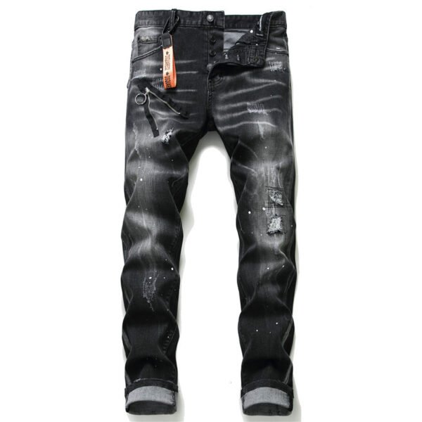 men jeans famous D2 Men slim jeans pants mens denim trousers zipper blue hole Pencil Pants - Image 10
