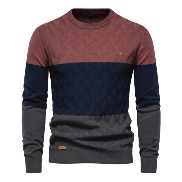 Men's Fashion Slim Round Neck Men's All-matching Sweater - Image 2