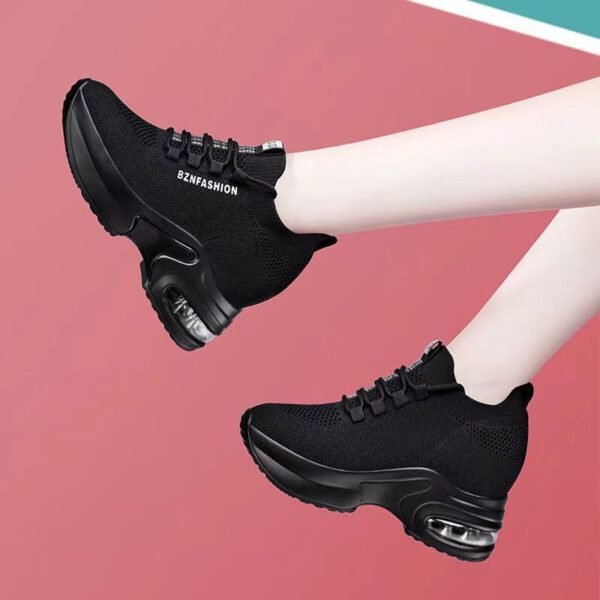 Height Increasing Insole Women's Fly Woven Mesh Sports Leisure Air Cushion Dad Shoes - Image 4