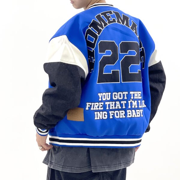 Men's And Women's Denim Sleeve Patchwork Loose Jacket - Image 5