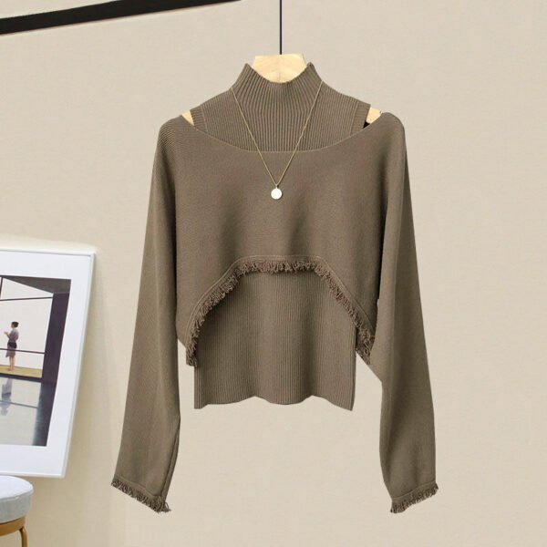 Design Knitted Blouse Slimming Vest All-match Tutu Three-piece Set - Image 8