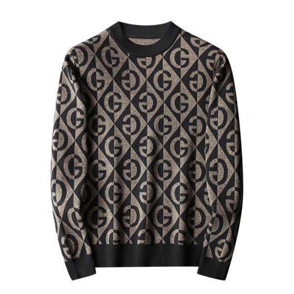 Men's Cardigan Thick Half Turtleneck Sweater Crewneck Slim - Image 5