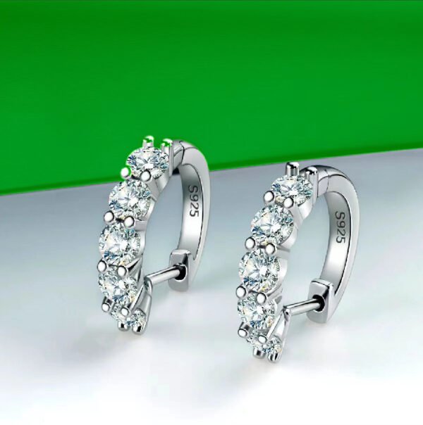 Moissanite Stud Earrings D Color Moissanite Earrings - Image 5