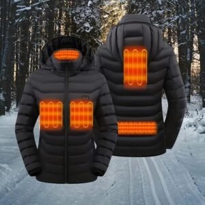 Women's Heating Cotton-padded Coat Dual-control Switch USB Charging