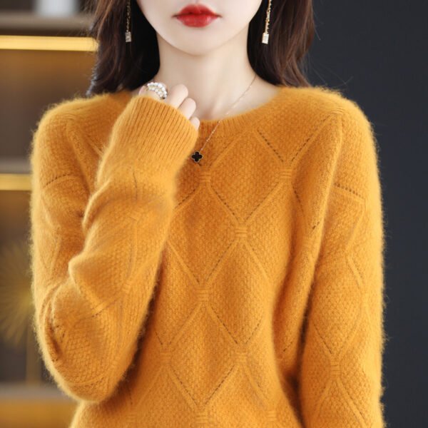 Hollow Round Neck Mink Sweater Women - Image 5