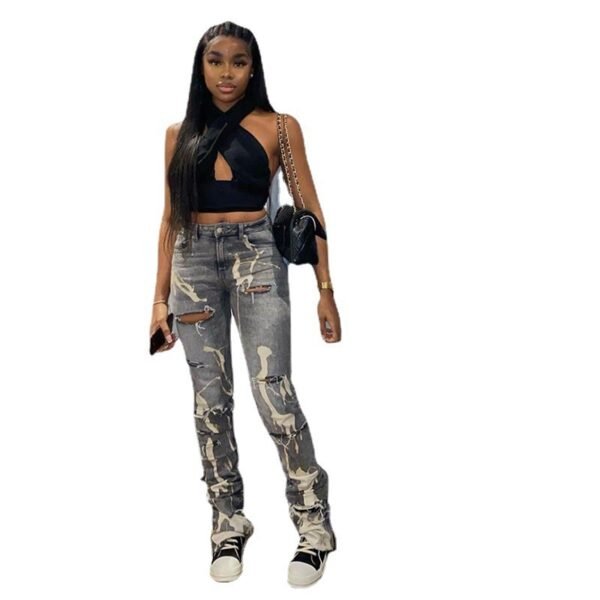 Jeans Women's High Waist Slim Fit European And American Stretch Trousers - Image 5