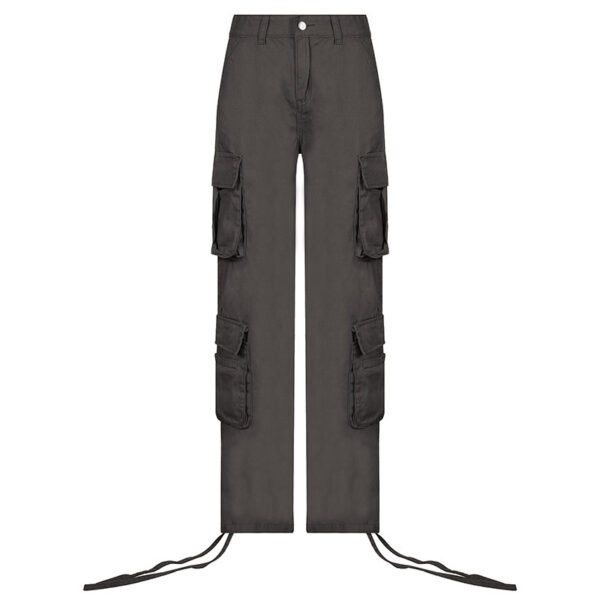 Women's Multi-Pocket Low Rise Cargo Straight Pants - Image 5