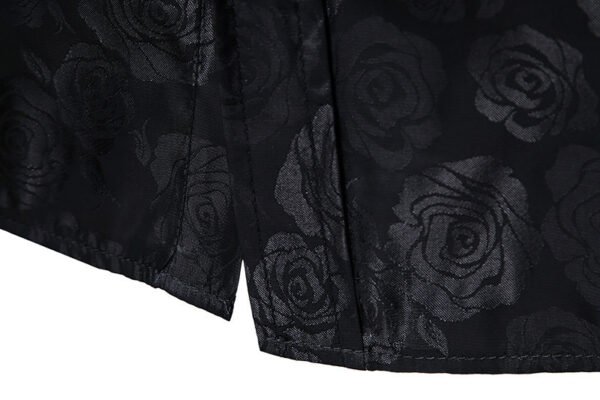 Men's Fashion Rose Print Long Sleeve Shirt - Image 3