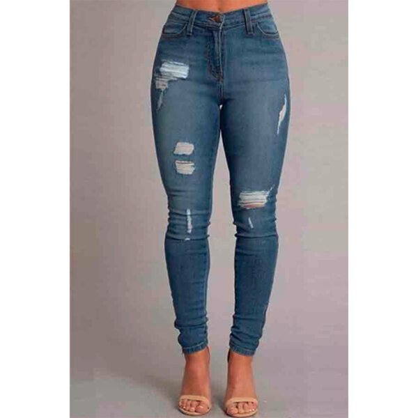 Women's Jeans Ankle Banded Slim Fit Hip Raise Jeans Women's Trousers - Image 2