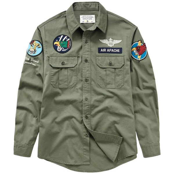Men's Fashion Vintage Cotton Long-sleeved Shirt - Image 7