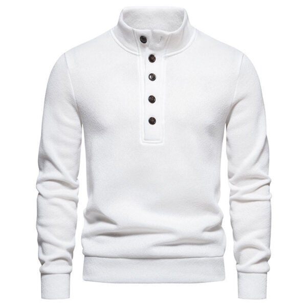 Men's Turtleneck Buttons Pullover Casual Loose - Image 2