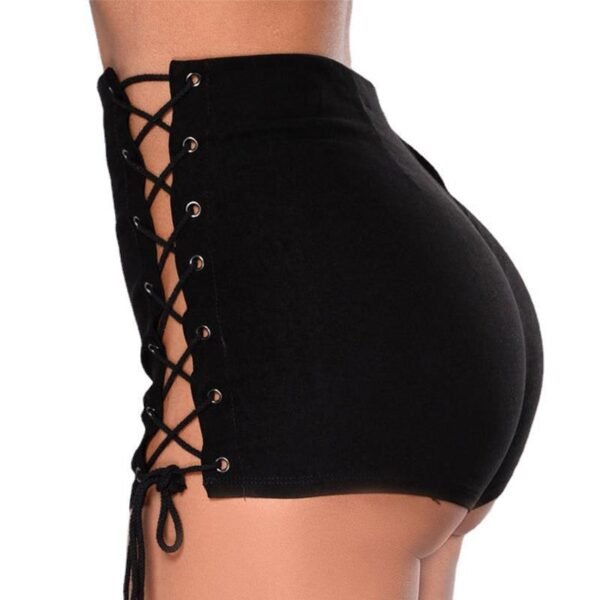 Women's Side Bandage High Waist Denim Shorts - Image 4