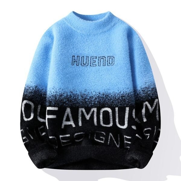 Men's Half Turtleneck  With Fleece Thickened Sweater - Image 8