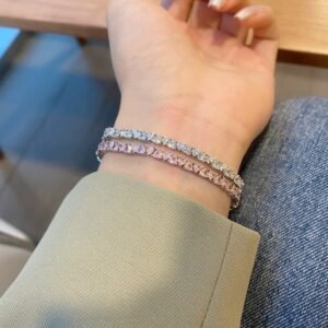 S925 Sterling Silver 3MM Personalized Zircon Bracelet