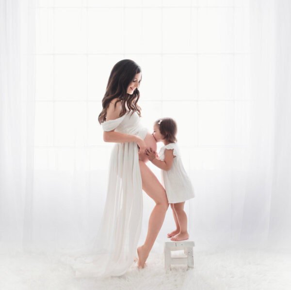 Maternity Photo Dress Front  Mopping Foor Long Skirt Dress - Image 7