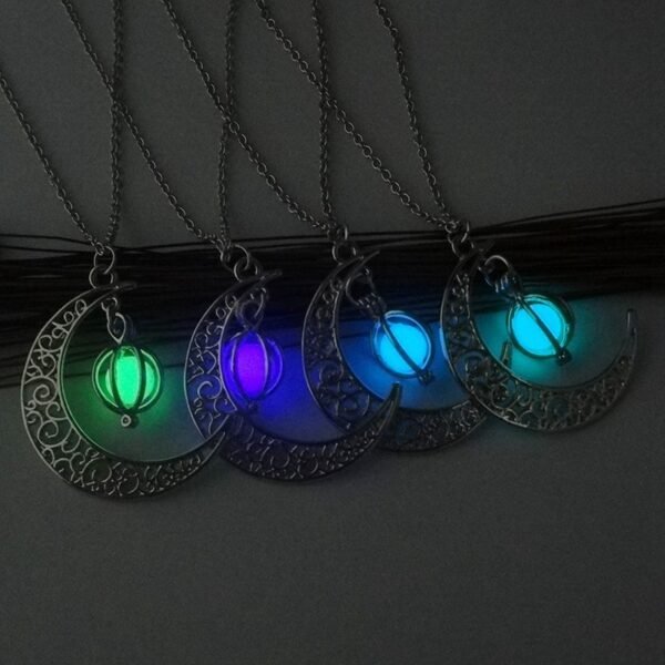 Fashion Moon Natural Glowing Stone Healing Necklace Women Gift Charm Luminous Pendant Necklace Jewelry - Image 7