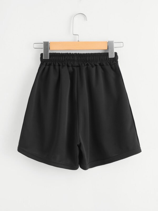 Women Rainbow Striped Elastic Shorts - Image 3