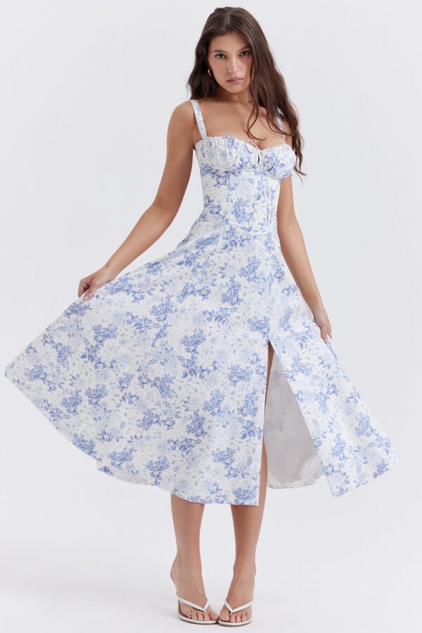 New Women's Floral Print Dress With Straps - Image 9