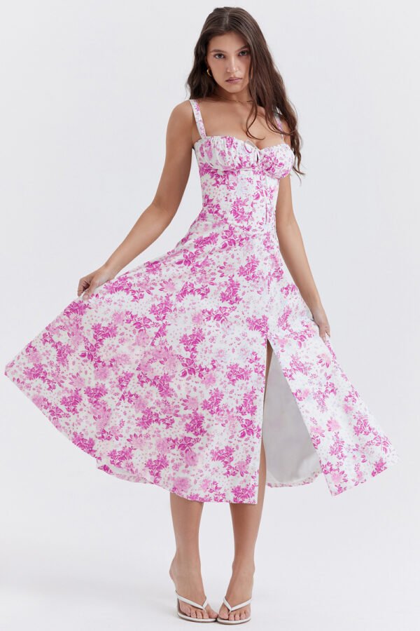 New Women's Floral Print Dress With Straps - Image 8