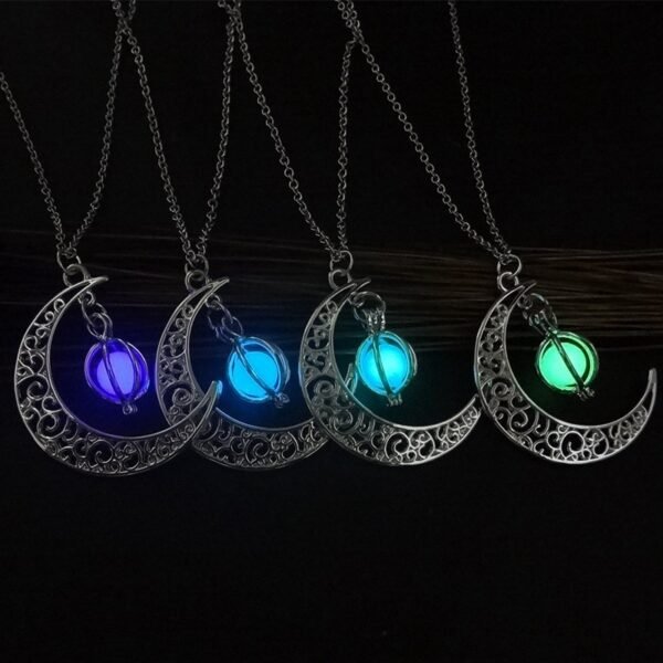 Fashion Moon Natural Glowing Stone Healing Necklace Women Gift Charm Luminous Pendant Necklace Jewelry - Image 8