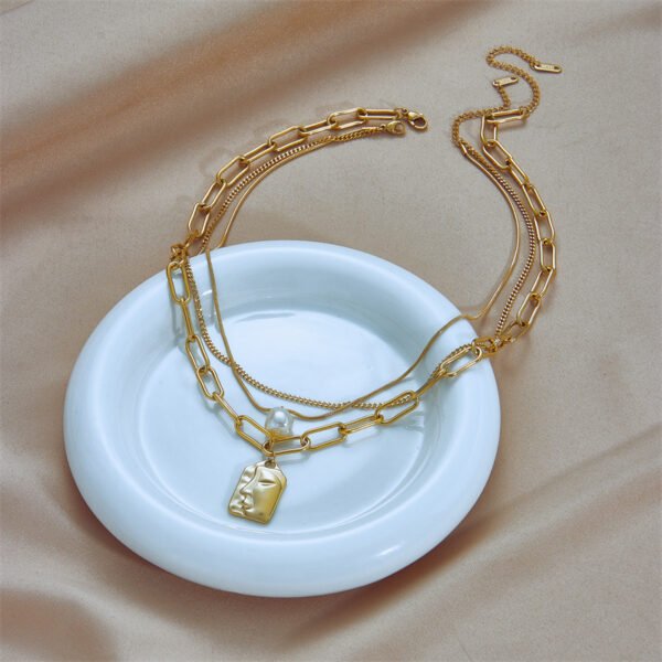 Fashion Jewelry Layered Face Portrait Chain Choker Necklace For Women Elegant Pearls Pendant Necklace Jewelry Accessories - Image 10