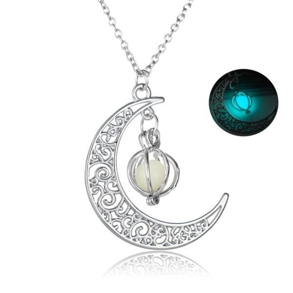 Fashion Moon Natural Glowing Stone Healing Necklace Women Gift Charm Luminous Pendant Necklace Jewelry - Image 6