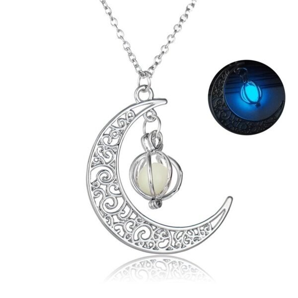 Fashion Moon Natural Glowing Stone Healing Necklace Women Gift Charm Luminous Pendant Necklace Jewelry - Image 4